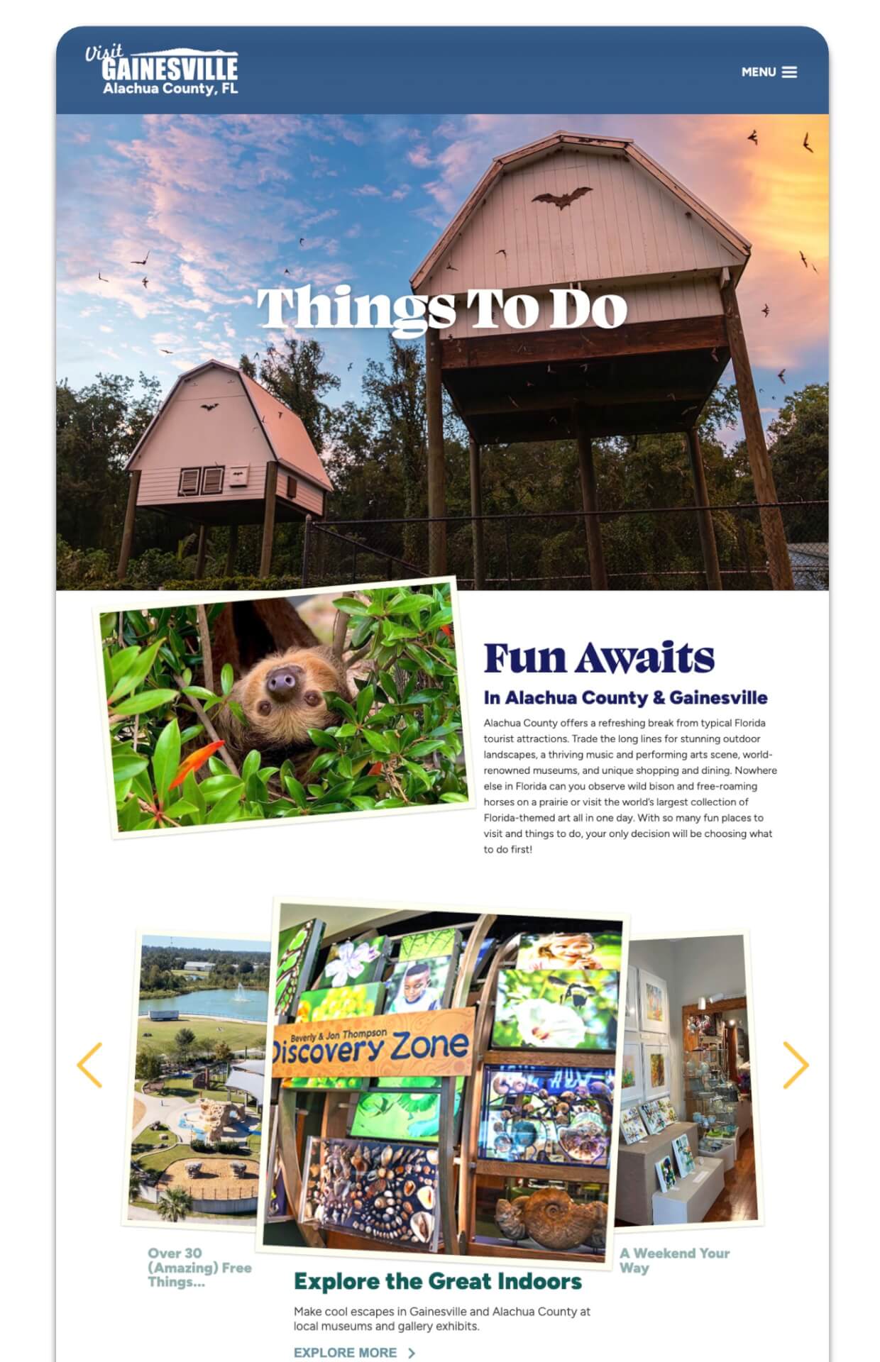 Visit Gainesville | Website Redesign