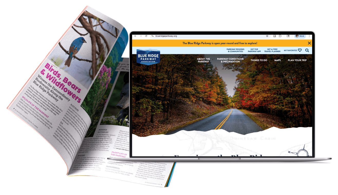 Blue Ridge Parkway Association | Brand Identity, Visitor Guide & Website Blue Ridge Parkway Association | Brand Identity, Visitor Guide & Website